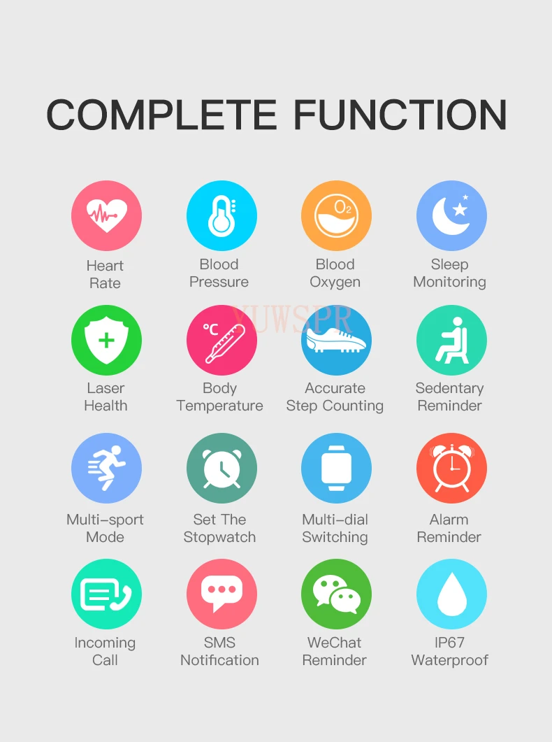 NEW Smart Watches Laser Health Assistant Heart Rate Blood Pressure Healthy Tracking Watch for Xiaomi Android 6.0 IOS 11.4 F900