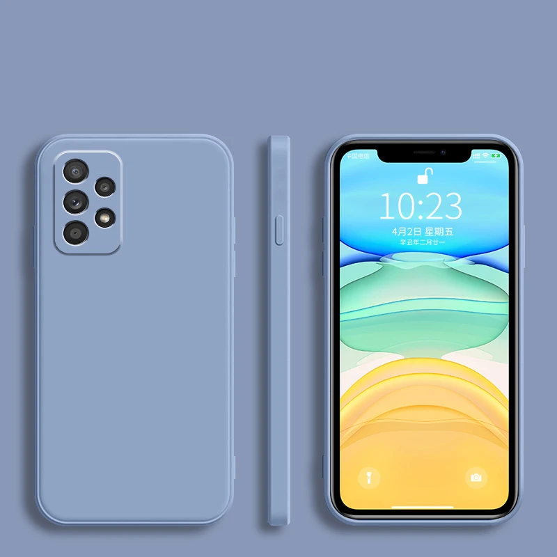 Solid Color Square Soft Silicone Camera Protective Back Cover