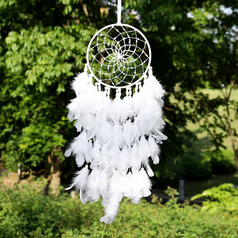 Girl Heart Dreamcatcher Bedroom Decoration Gift Handmade Feather Dream Catcher Wind Chimes Art Chimes Valentine's Day Gifts