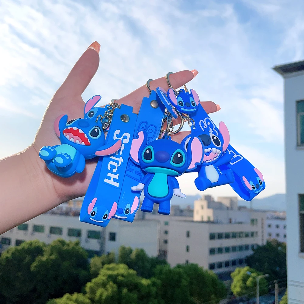 

Stitch Keychain Variety of Cartoon Lilo & Stitch Cute Doll Keyring Fashion Couple Bag Ornament Key Chain Car Pendant Gift