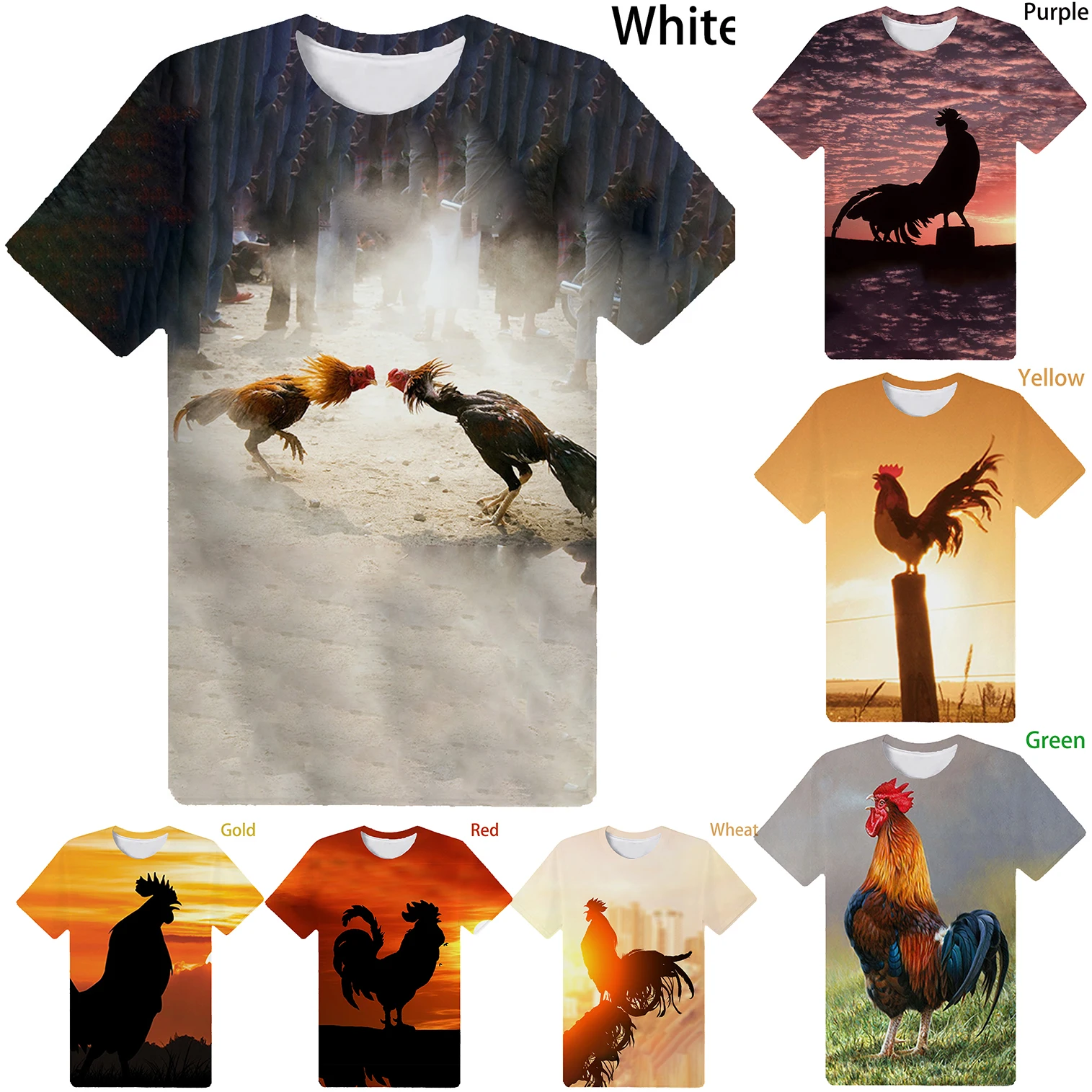 

Newest Fashion 3D Print Rooster TShirt Men/Women Classic Dinosaur Movie T Shirt Boy/Girl Streetwear Kids/Child Tees