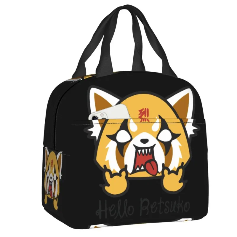 

Hello Retsuko Изолированные сумки для обеда для женщин Aggretsuko агрессивный многоразовый охладитель термальный бэнто-бокс наружный кемпинг путешествия