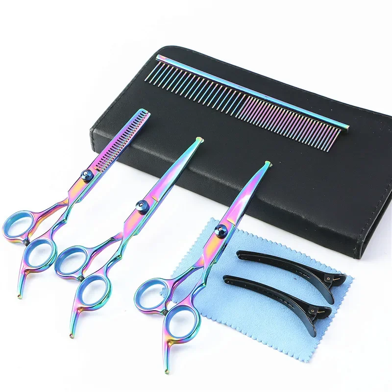 Pet Grooming Scissors Set Safety Round Tip Cat Dog Hair Cutting Tool Kit Cat Hair Care dog grooming scissors dog grooming scissors kit