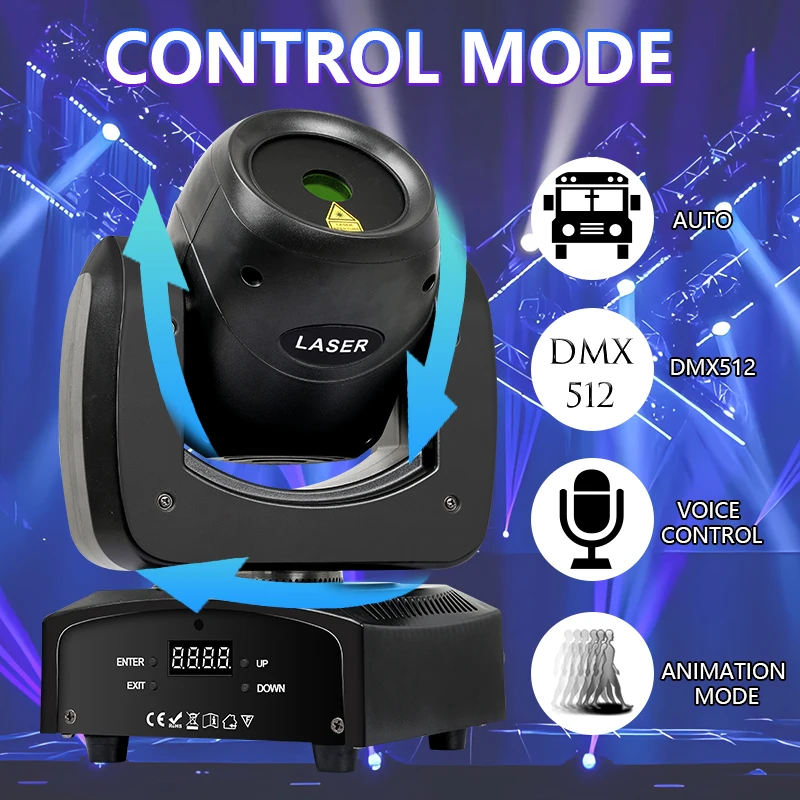 Stage Moving Head Laser Light 200W LED Beam Laser Projector Light DMX512 Music Control For DJ Disco Party Wedding Club Bar KTV