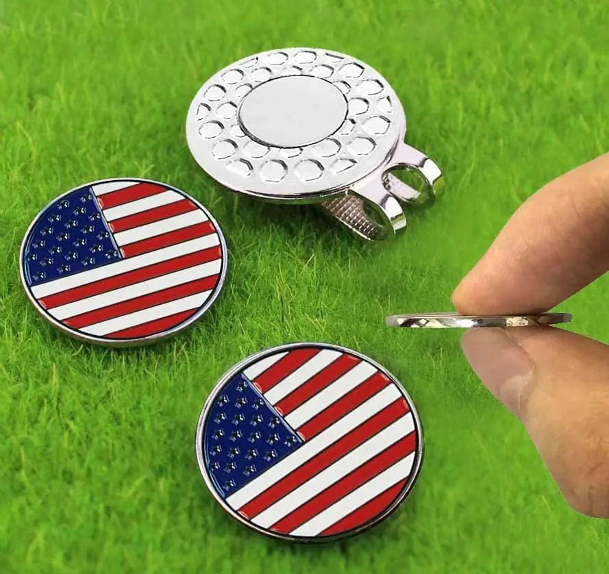 Golf Cap Clip Golf Mark 25mm Coin Metal Ball Position Mark Magnetic Cap Clip JQ985212