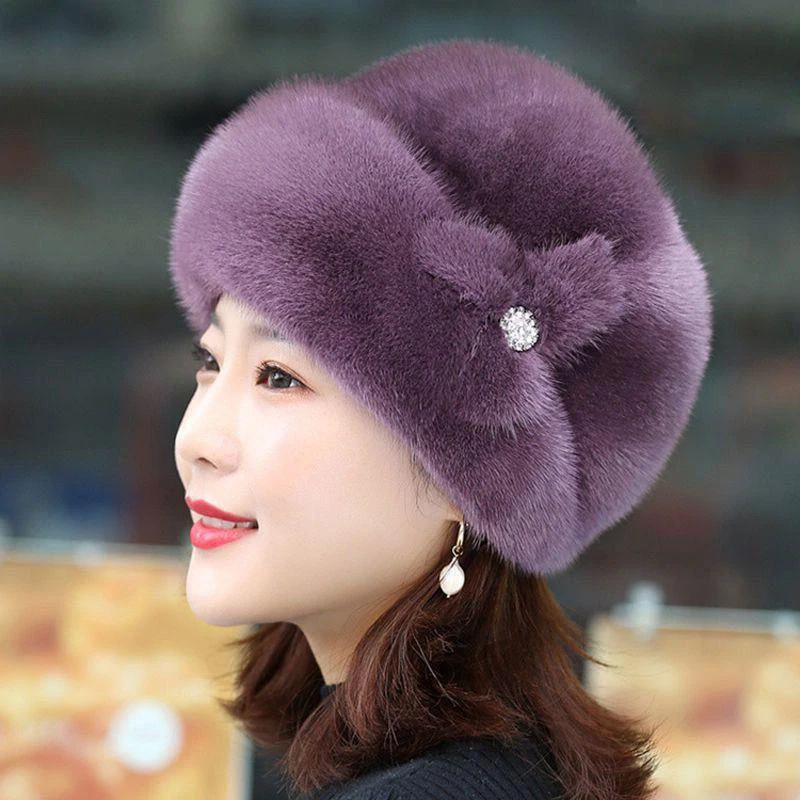 Fashion New Winter Bucket Hat Winter Warm Imitation Mink Fur Caps