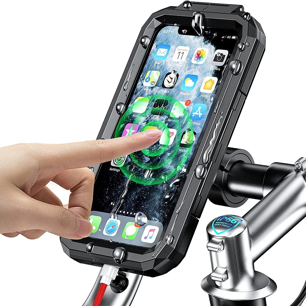 Waterproof Moto Phone Holder Motorcycle Bike Handlebar Mount