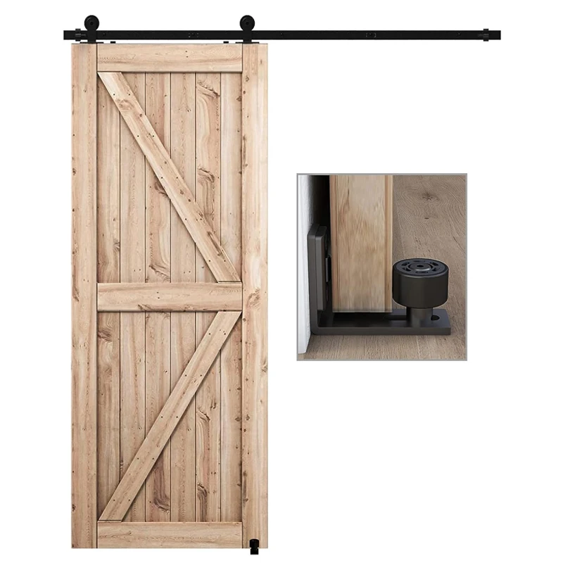 

TMSTS Sliding Door Accessory Kit, Barn Sliding Door Hardware Kit System, With Adjustable Floor Rails