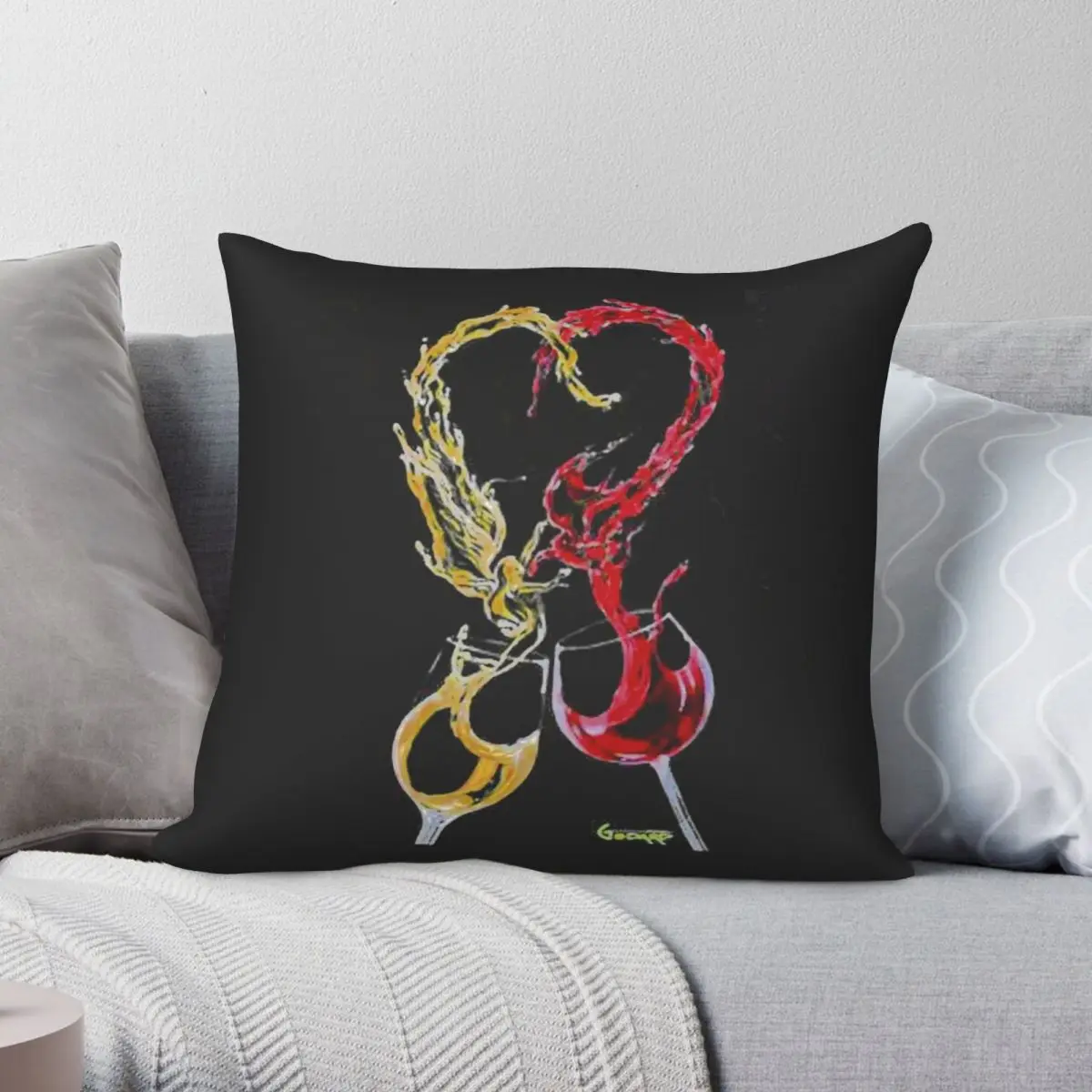 

Чехол-Подушка с принтом в виде сердца, из полиэстера и льна