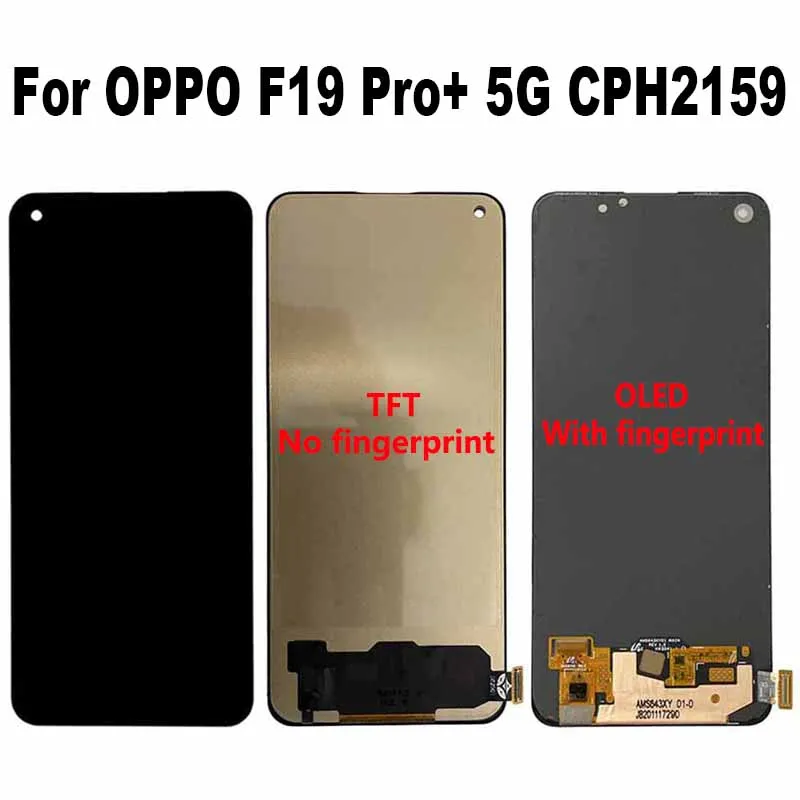 Для OPPO F19 Pro + 5G CPH2213 CPH2159 LCD дисплей кодирующий преобразователь сенсорного экрана в сборе