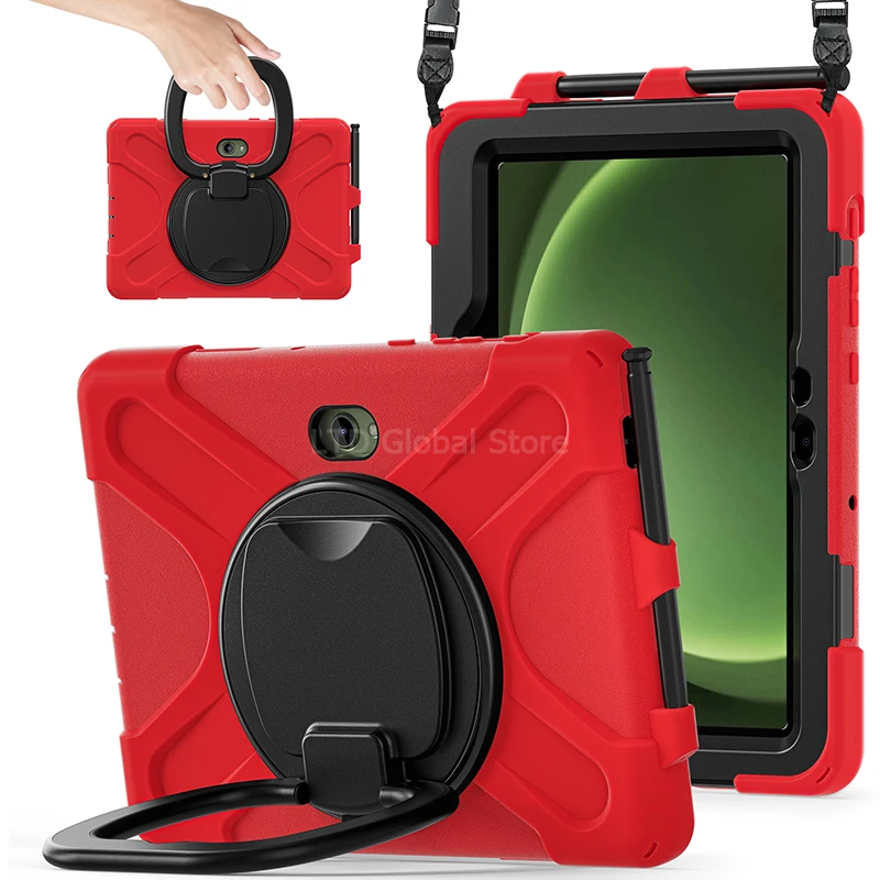 Rugged 360° Rotating Kickstand Tablet Case with Built-in Holder