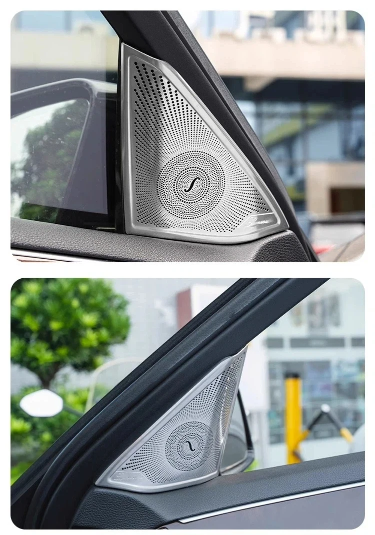 For Mercedes Benz E Class W212 E200 260 180 300 2009-2015 Car Door Window A Pillar Tweeter Audio Triangle Speaker Cover Stickers