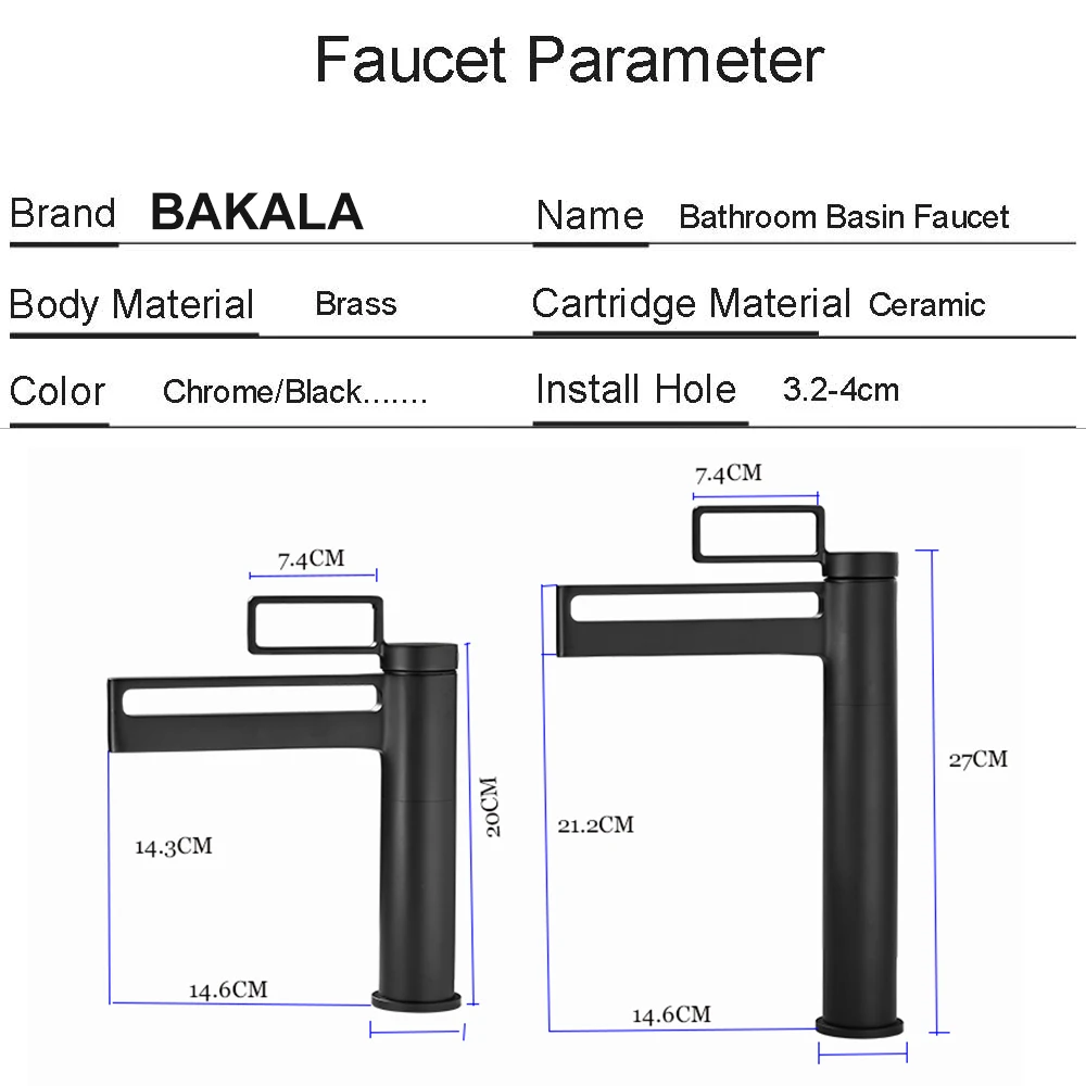 Black Tall Bathroom Basin Taps Single Handle Waterfall Faucet Solid Brass Basin Mixer Tap Creative Hollowed Out Design Water Tap 5