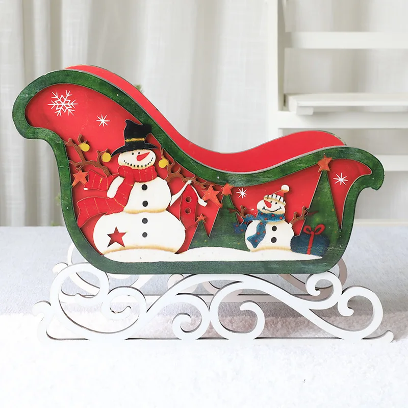 

Декоративная тележка с рождественским оленем, мини-украшение для стола, домашнее украшение, настольные фигурки, украшение