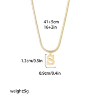 Collier Pendentif Alphabet A-Z en Acier Inoxydable Plaqué Or pour Femme, Chaîne Serpent, Lettre Initiale, Bijoux de Clavicule 6