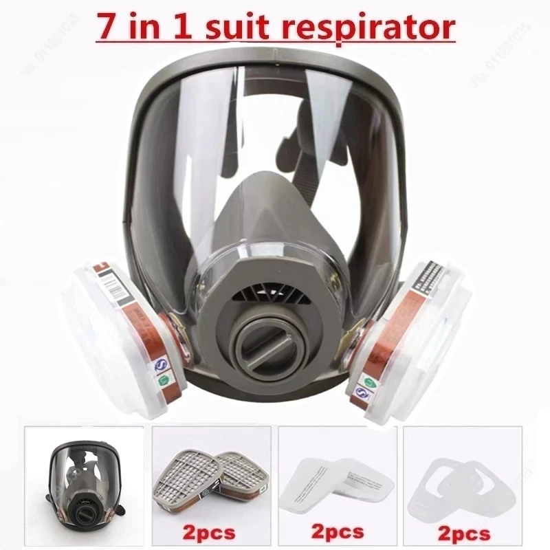 

3 interface 6800 mask combination 6001/SJL filter With 5N11 filter cotton / 501 filter box Respirator gas mask