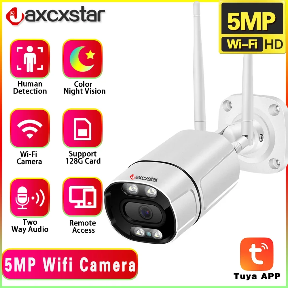 

Tuya Smart Life Home Intelligent Bullet 5MP Color Night Vision Camera WiFi Outdoor Monitoring Security Human Detect IP Camera