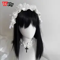 Japanese Girl Women's Harajuku sweet punk Y2K Lolita Gothic Floral Lace Bow Headband Maid Subculture Hair Accessories collection
