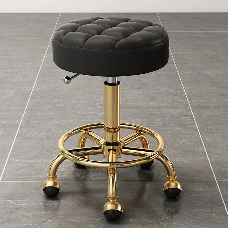 Salon Furniture Hairdressing Round Stool Barber Shop Chairs Tattoo Stools Liftable Work Chair Beauty Nail Pulley Swivel Chairs