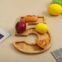 Large Wooden Number Charcuterie Board Fillable Decorative Number Food Tray Practical Wood Number Serving Tray 2