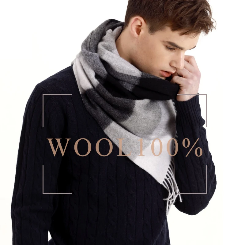 2022 Men Scarves Wool Autumn Winter casual Male Warm Scarf Luxury Cravat Male High Quality Long Neckercheif 100%