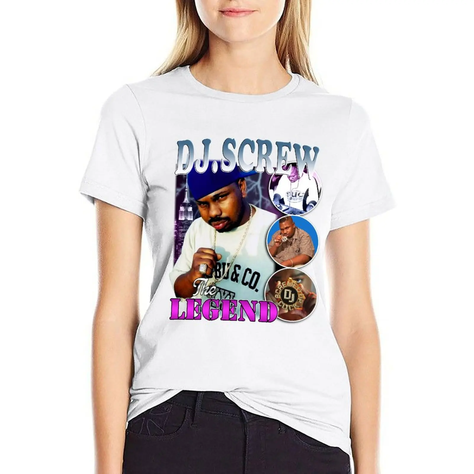 

DJ Screw The Legend T-shirt korean fashion graphics black t shirts for Women