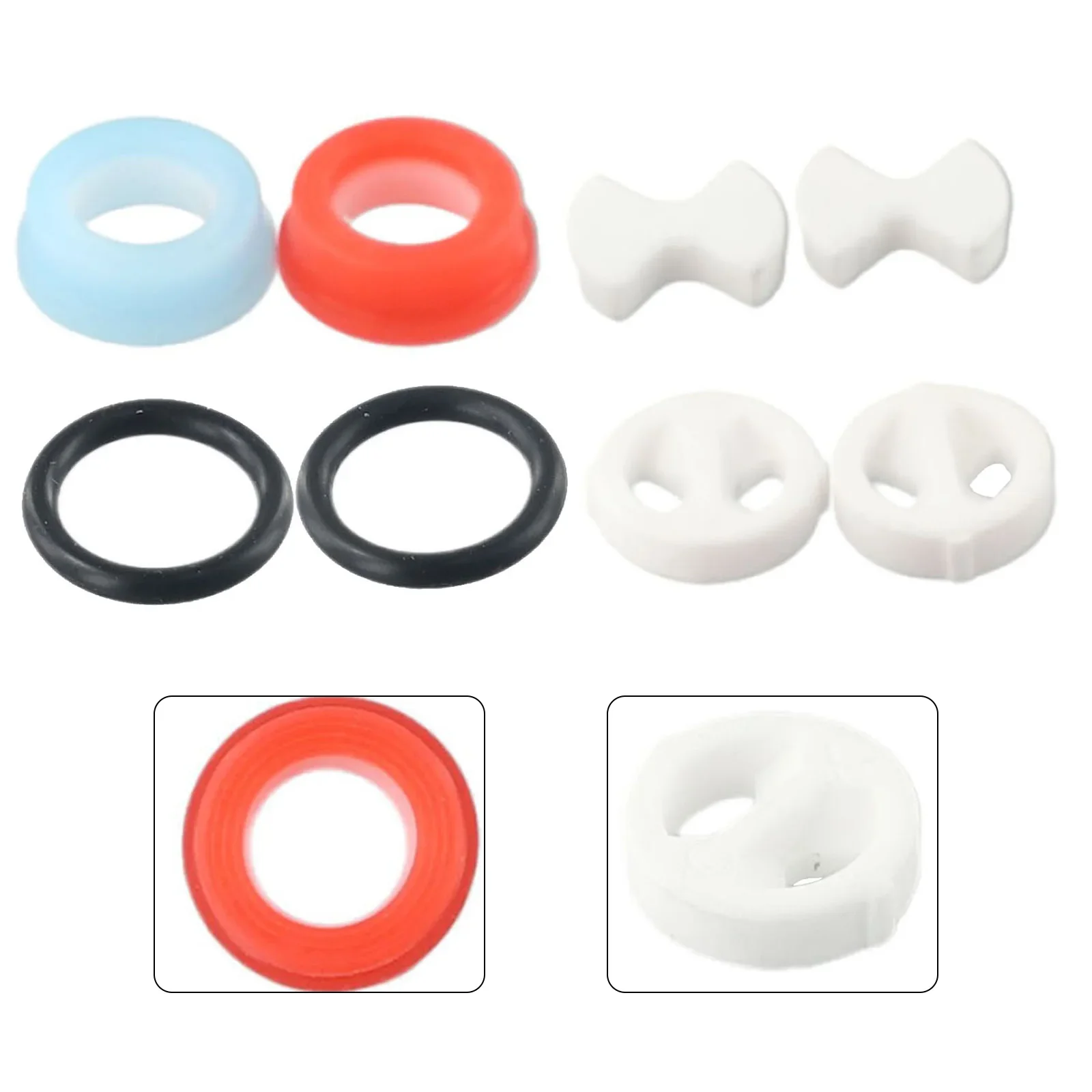 8Pcs/set Ceramic Rubber Disc Washer Insert Turn Replacements 1/2" For Valve Tap Home Plumbing Accessories Easy To Install