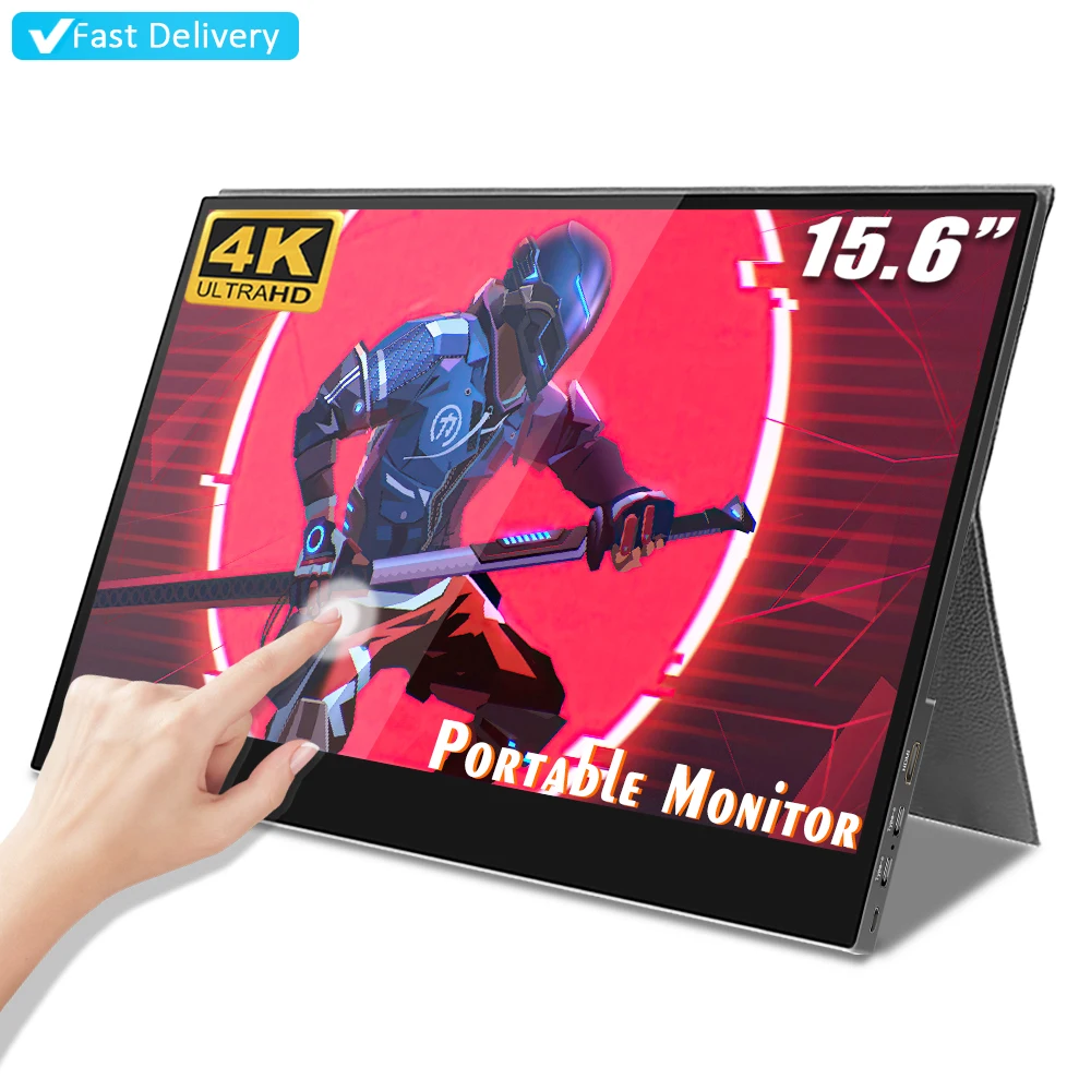 Sibolan Lcd Gaming Monitor Touch Screen Portatile 4K Da 15.6 Pollici Ingresso Usb C Per Computer Portatile Pc Ps4 M E Smartphone Ac