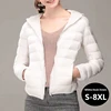 8XL Women White Duck Down Jackets 6XL 5XL Female Ultra Light Duck Down Coats Autumn Winter Warm Hooded Hiking Outwear Portable 1