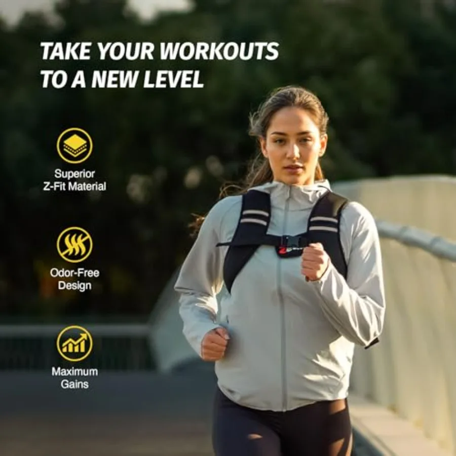 Weighted Vest, 10 lb Weighted Vest for Women and Men, Z-Fit Body Weight Vest with Reflective Stripe & Silicon Soft Iron for Home