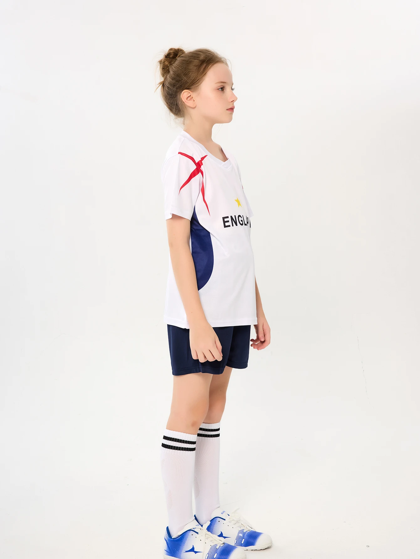 Suruida 24/25 Children England Soccer Jersey Quick-drying Boys and Girls Football Suits Kids sport wear