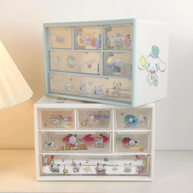 

Sanrio New Year Gift Christmas Gift Desktop Storage Box Kawaii Cinnamoroll Kuromi My Melody Multi-Gate Storage