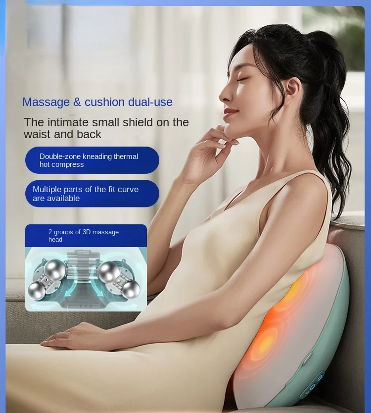 

Back Waist Cervical Spine Shoulder and Neck Massager Pillow Full Body Multifunctional Massage Cushion