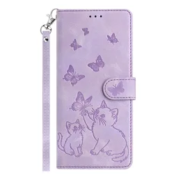 Cat Pattern Leather Wallet Flip Case Phone Cover for Mi Poco X7 5G (YH0359)