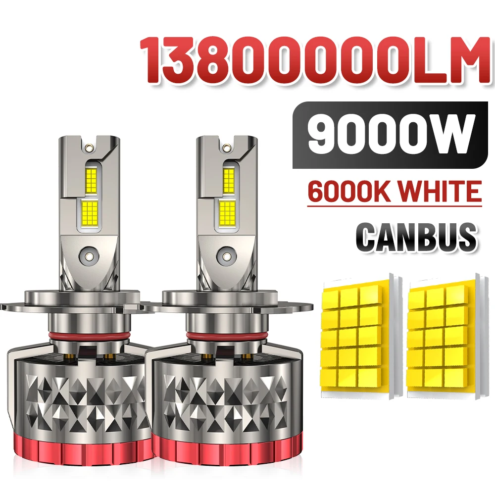 H4 H7 캔버스 LED 자동차 LED 헤드라이트 13800000LM H1 H8 H9 H11 9005 HB3 9006 HB4 자동차 LED 램프 고출력 LED 헤드라이트 6000K 12V/24V