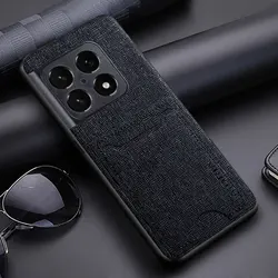 Luxurious PU Leather Phone Case with Card Slot and Bag Holder - Oneplus 10T (Black)