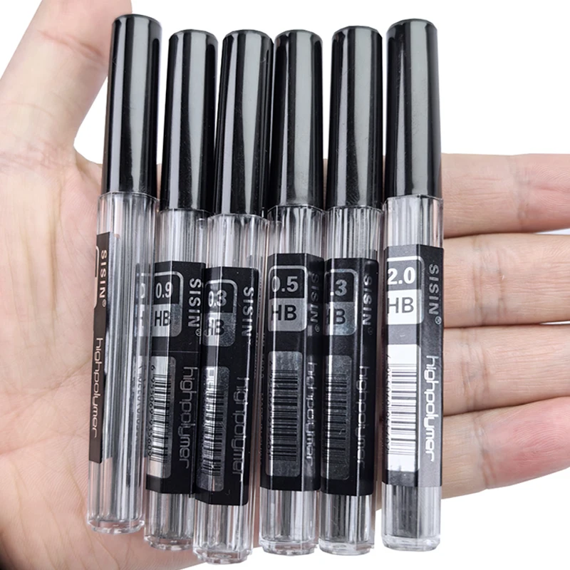 6Boxes Long 60mm Mechanical Pencil Lead 0.3 0.5 0.7 0.9 1.3 2.0mm HB Refills Leads Art Drawing Automatic Pencil Accessories 3