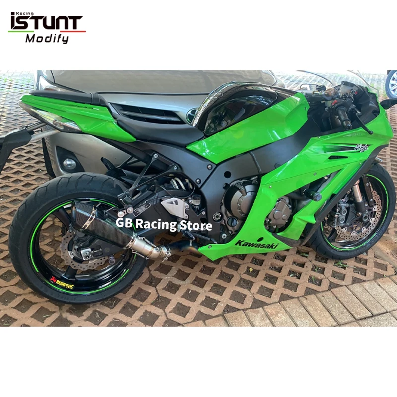 Motorcycle Exhaust Escape Moto System Modified Carbon Fiber Muffler Mid Pipe Slip On For Kawasaki Ninja ZX10R ZX 10R 2011- 2022 - Image 2
