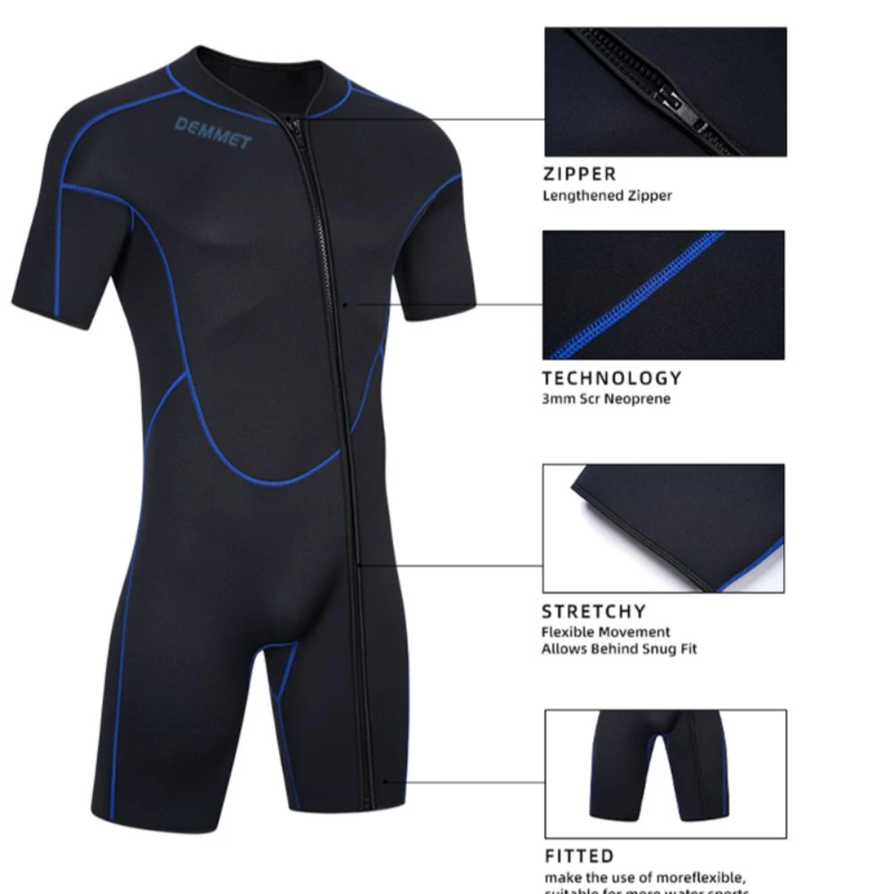 DEMMET SCR 3mm Neoprene Wetsuit Men Keep Warm Swimming Scuba Diving