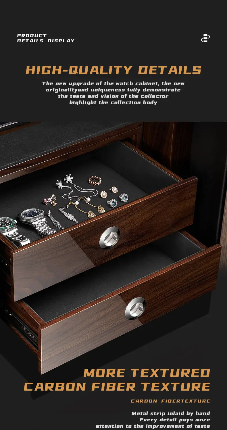 Premium 6,9,12-Slot Automatic Watch Winder Safe Box with Fingerprint, Digital Password ... - SKU LAWW1729 - UGI Packaging