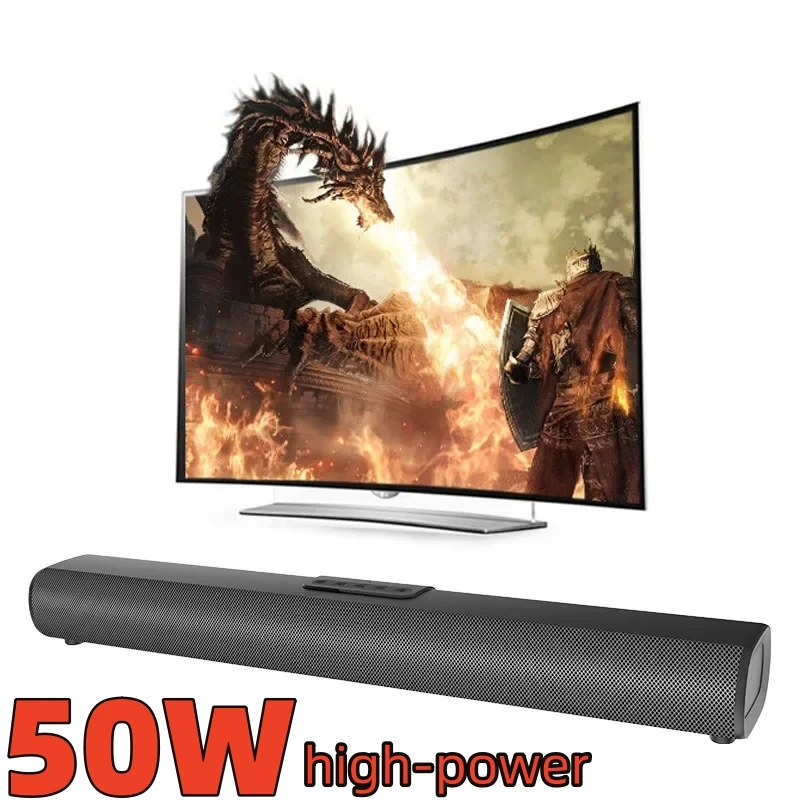 50W High-Power Strip Tv Soundbar Sistema Home Theater Altoparlante Bt5.0 Computer Theater Wireles Cablato Home Surround Sound Subwoofer