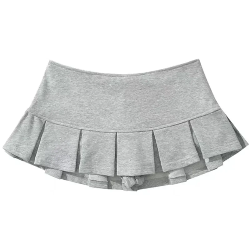 2025 Sexy High Waist Pleated Mini Skirts Women Streetwear A Line Super Short Skirts Woman Korean Fashion Gray Skirt with Shorts 5