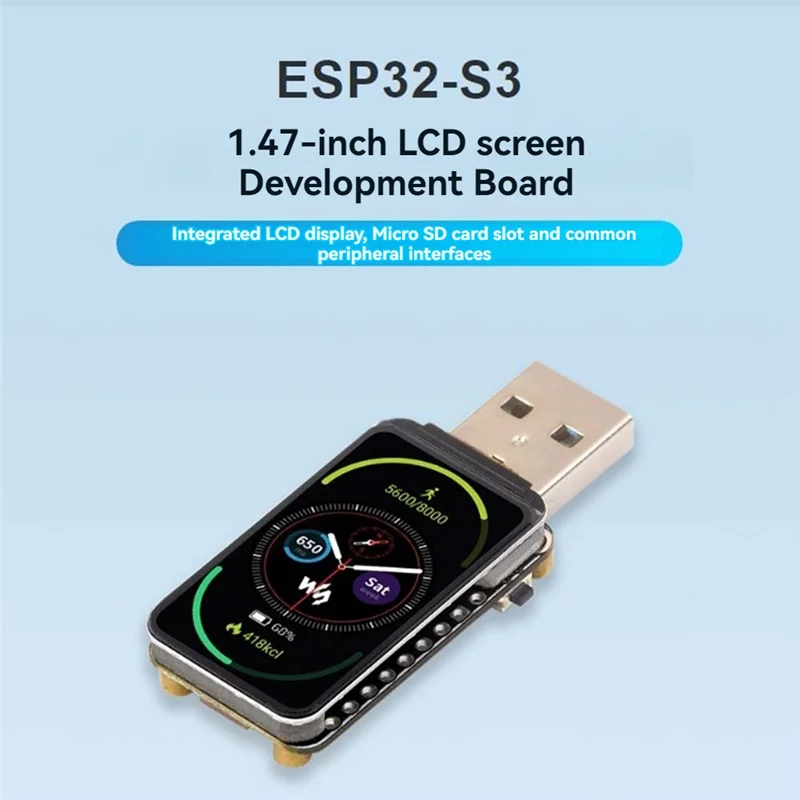 �پ ESP32-S3 ���� ���� 1.47��ġ LCD ���÷��� �º��� RGB �÷� ����ũ�� SD ī�� Ȧ�� ���� USB ���� ��Ʈ