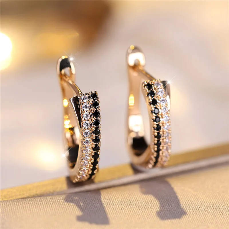 Ear Clip Earrings Clip Earrings Ear Clip Ear Accessories Female Zircon Stone Clip Earrings Charm Gold Color Wedding Jewelry