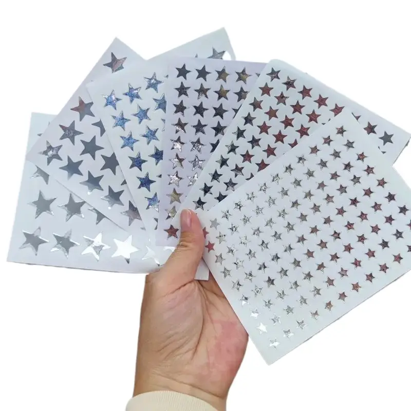 10 Sheets/Pack Silver Five Pointed Star Stickers Encourage and Reward Stickers for Primary School Students Pray Stickers - Image 3