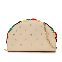 Cute Mexico Taco Shape Women Food Model Handbag and Purse Female Designer Clutch Party Bag Girls Chain Ladies Shoulder Bag 2