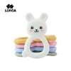 1PC Rabbite Silicone Teether Toys Necklace Accessories Infant Chew Toys Animal Silicone Beads Soft teether DIY Baby Teething 1