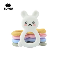 1PC Rabbite Silicone Teether Toys Necklace Accessories Infant Chew Toys Animal Silicone Beads Soft teether DIY Baby Teething 1