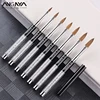 ANGNYA Pure Kolinsky Hair Acrylic Nail Art Brush Rhinestones Metal Handle Nail Art Builder Brush Carving Pen Pro Nail Salon Tool 1