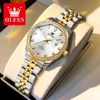 OLEVS 3629 Fashion Quartz Watch Gift Round-dial Stainless Steel Watchband Wristwatch Calendar Luminous 1